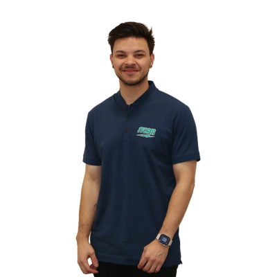 PIQUE HENLEY MENS BLUE