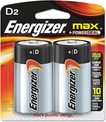 E95BP2   Pile alcaline D Energizer Max (Carte de 2)