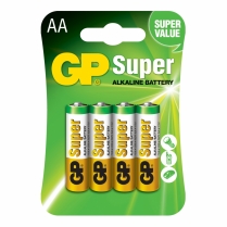GP15A-2U4 &nbsp; Pile alcaline AA 1.5V GP Super (catre de 4)