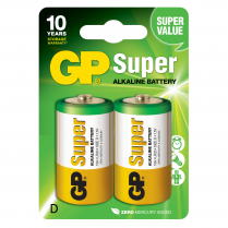GP13A-2UE2   D Alkaline Battery GP Super (Pkg of 2)