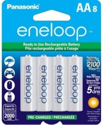 BK3MCCA8BA   AA Ni-MH 2000mAh Pre-Charged Rechargeable Batteries Panasonic Eneloop (Pkg of 8)