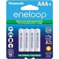 BK4MCCA4BA   AAA Ni-MH 800mAh Pre-Charged Rechargeable Batteries Panasonic Eneloop (Pkg of 4)