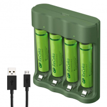 GPB421210AAHC-2B4   4 Position Charger Ni-MH AA/AAA GP - Includes  4 x AA Batteries