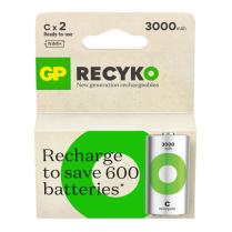 GP300CHCR21-2TLB2  Rechargeable C battery Ni-MH 3000mAh GP (pack of 2)
