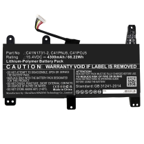 LB-AUL712   Pile de remplacement d'ordinateur portable Asus C41N1731-2; G731GW