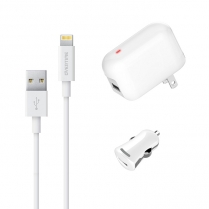 DAC3IN1   CHARGER KIT LIGHTNING 2.4A 3PC OVERTIME