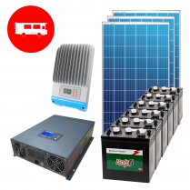 RV-ECO-1.5KWHJ-1   Complete "Economical" 12V Cottage Kit for 1500Wh/d Energy Usage 3 x 65" x 40"