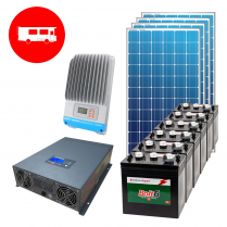 RV-ECO-1.5KWHJ-2   Complete "Economical" 12V Cottage Kit for 1500Wh/d Energy Usage 4 x 63" x 33"