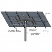 TTP-6HW  Top Pole PV Mount for 6 x 60/72 Cells Panels (High Wind)