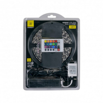 EWL-LEDSTRIP-RGB   5m Adhesive RGB LED Strip with Remote and 120V Power Supply
