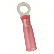 QC164102-100  &nbsp;Heat-Shrink Insulated Ring Terminal 22/18 AWG #8 (Pack of 100)