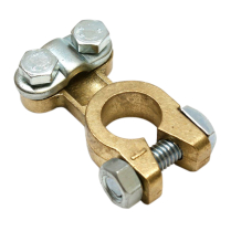 QC5067-2001N  Battery Terminal, Straight Clamp, 6-2/0 AWG, Negative, Brass