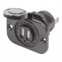 BS1016   Black 12/24V Dual USB 2.1A Charger