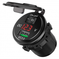 EWA-SKD-2031R   12V to USB QC3.0 Converter with On/Off Switch and Voltmeter
