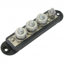 QC509710-001   4 Point 210 Amp Terminal Bus Bar 3 x 5/16" + 1 x 1/4" Black