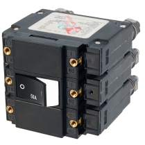 BS7585   C-Series Raised Rocker Circuit Breaker - Triple Pole 50A AC