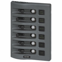BS4376   WeatherDeck 12V DC Waterproof Circuit Breaker Panel - Gray 6 Positions