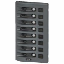 BS4378   WeatherDeck 12V DC Waterproof Circuit Breaker Panel - Gray 8 Positions