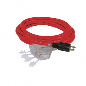 25' GENERATOR EXTENSION CORD WITH QUAD TAP