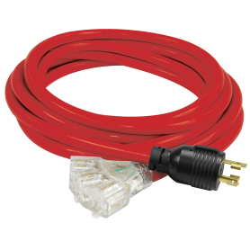 25' GENERATOR EXTENSION CORD WITH TRI-TAP