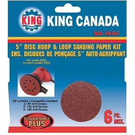 6 PC. RANDOM ORBIT SANDER 5" SANDING PAPER KIT