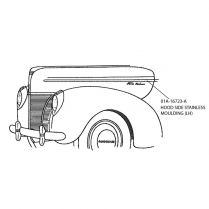 Hood Molding - Standard - Left - 1940 Ford Car  