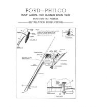 Radio Antenna Assembly - Closed Car - Deluxe - 1937 Ford Car  