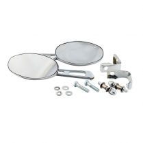 Oval Mirror Set - Includes Clamps - 1936-65 Cushman Scooter
