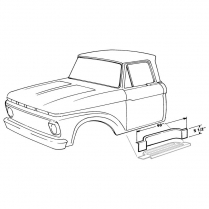 Running Board Step Plate Riser - 1961-64 Ford Truck