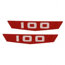 Hood Side Emblem Plastic Insert - "100" - 1963-64 Ford Truck