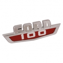 Hood Side Name Plate - "100" - 1963-64 Ford Truck