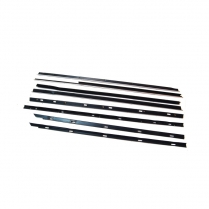 Front & Rear Door Glass Anti-Rattler Kit - 4 Door Sedan - Rivet - 1965-66 Ford Car  