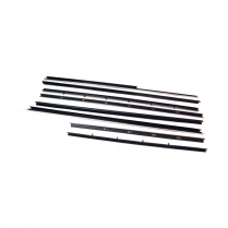 Front & Rear Door Glass Anti-Rattler Kit - 4 Door Sedan - Clip - 1965-66 Ford Car  