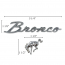 Bronco Script & Horse Emblem Set - Universal - Peel & Stick Application - Chrome - 1966-96 Ford Bronco, 2021-22 Ford Bronco