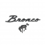 Bronco Script & Horse Emblem Set - Universal - Peel & Stick Application - Satin Black - 1966-96 Ford Bronco, 2021-22 Ford Bronco
