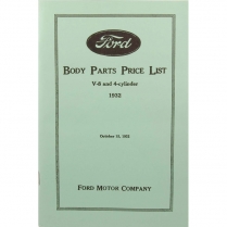Book - Body Parts List Manual - 1932 Ford Truck, 1932 Ford Car  