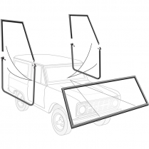 Cab Weather Stripping Kit - without Groove for Chrome -  1966-77 Ford Bronco