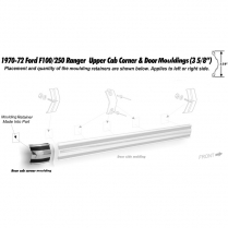 Cab Rear Corner Upper Side Molding - 1970-72 Ford Truck    