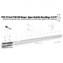 Bed Upper Side Molding Rear Corner - 1970-72 Ford Truck    