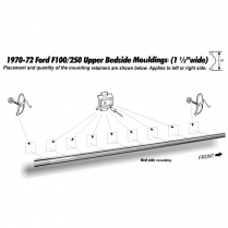 Upper Long Bed Molding - 1970-72 Ford Truck    