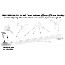 Back Cab Lower Molding - LH - 1977-79 Ford Truck    