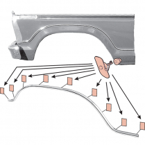 Fender Race Track Molding - Left Hand - 1977-79 Ford Truck, 1978-79 Ford Bronco