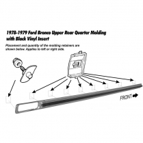 Upper Bed Side Molding - LH - w/o Racetrack Moldings - 1978-79 Ford Bronco