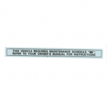 Decal - Glove Box - Maintenance Schedule - 1976 Ford Car  