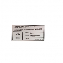 Decal - Emission - 289, 302 & 390 - 1970 Ford Car  