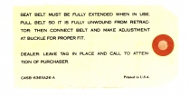 Tag - Seat Belt - 1964-67 Ford Car