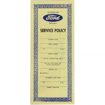 Pamphlet - "Ford Service Policy" - 1949-55 Ford Car  