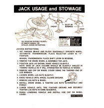 Decal - Jack Instructions - 1972 Ford Car  