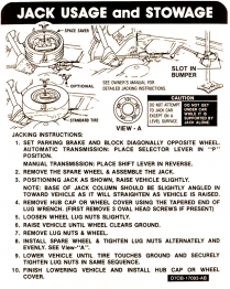 Decal - Jack Instructions - 1977-79 Ford Car  