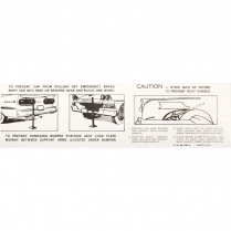 Decal - Jack Instructions - Retractable - 1958 Ford Car  